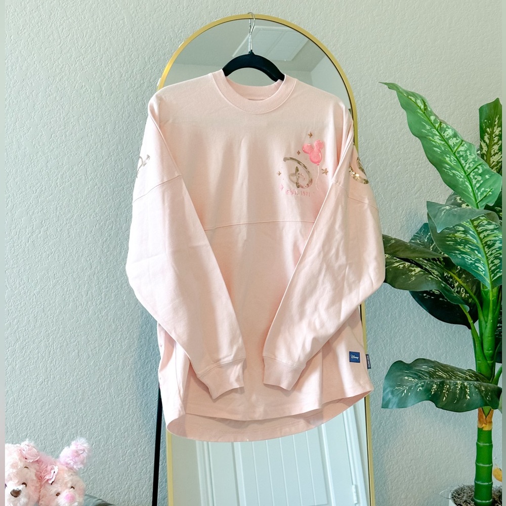Disney World Pink Balloon Jersey Sweatshirt in XS - NWT - Picture 4 of 9